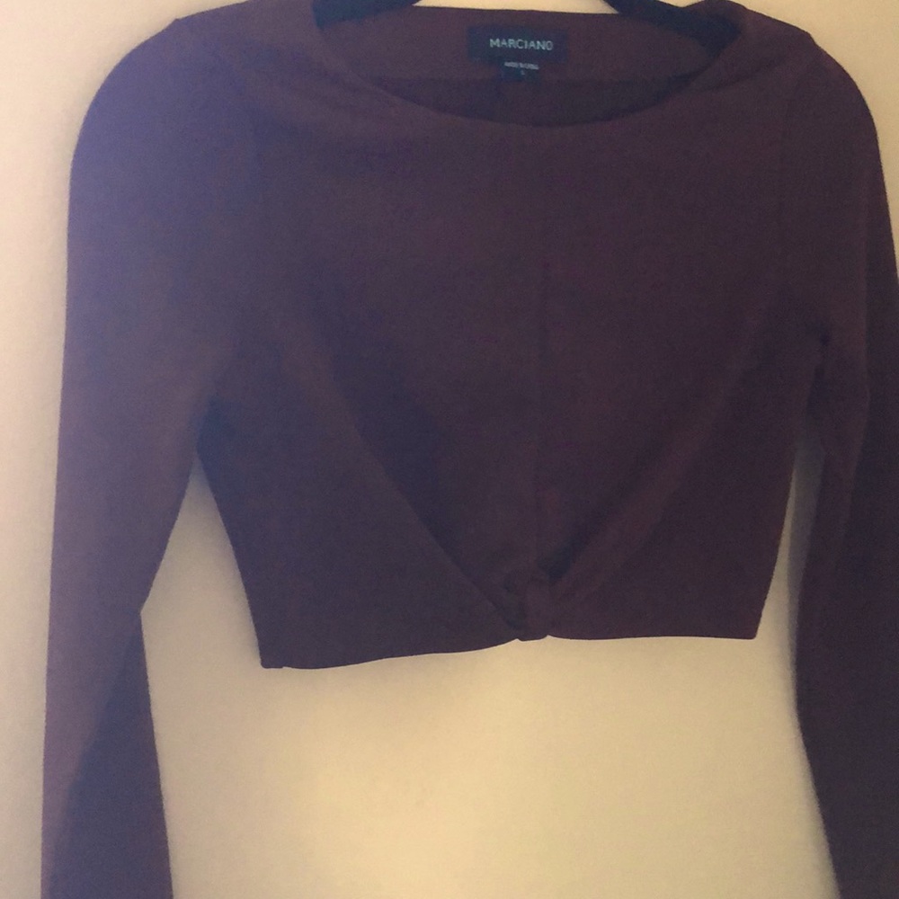 Marciano Long Sleeve Crop with Knotted Detail